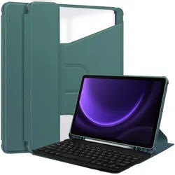 Lobwerk 2in1 Set Bluetooth Tastatur in Weiß + Hülle für Samsung Tab S9 SM-X710 SM-X716 2023 11 Zoll Case Schutzhülle Standfunktion Sleep and Wake