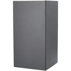 Vase Planter aus pulverbeschichtetem Metall, modern mit Rollen und Einlegeboden, schwarz, 60 cm