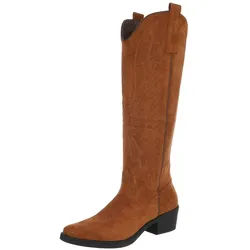 Ital-Design Elegante Damen-Stiefel mit Absatz für Alltag und Freizeit Westernstiefel (65728411) Blockabsatz Stiefel in Camel braun 38 EU