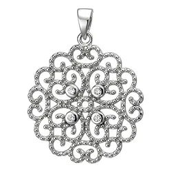 JOBO Kettenanhänger Anhänger mit 4 Zirkonia, 925 Silber silberfarben