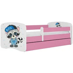 Raumhirsch Furniture Kinderbett Waschbär mit Schublade 140/70 80/61/144 , Rosa , Holzwerkstoff , Rechteckig , 70x140 cm , FSC 100% , Babymöbel & Kindermöbel, Kinderzimmer & Jugendzimmer, Kinderbetten