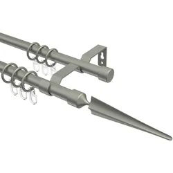 GARDINENSTANGE Olymp Lorenzo 400 cm (geteilt in 2 x 200 cm), 2-läufig, 16 mm Ø Chrom matt