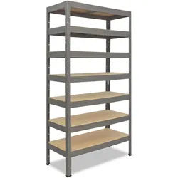 shelfplaza PRO 230x70x50 cm Schwerlastregal in grau mit 7 Böden und 142 kg Traglast pro Boden