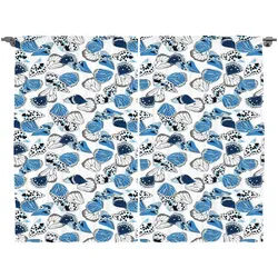 Abakuhaus Gardine Schlafzimmer Kräuselband Vorhang mit Schlaufen und Haken, Schmetterling Bläulich Wings of Moths blau|grau 280 cm x 260 cm