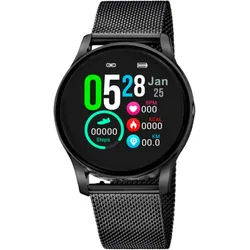 Lotus 50002/A Smartwatch (4,2 cm, android ios), Edelstahl Smartwatch mit Sportmodi Musiksteuerung & HRV-Messung schwarz