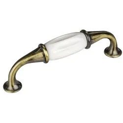 SO-TECH® Möbelgriff Porzellangriff JOHANNA BA 96 - 160 mm - incl. Schrauben, Vintage Landhaus Griff Schrankgriff Schubladengriff - incl. silberfarben Bohrlochabstand: 96 mm