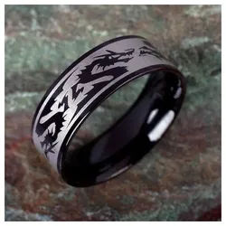 Order & Smile Schmuck Fingerring Edelstahl Ring für Männer: Drachen Tribal 62