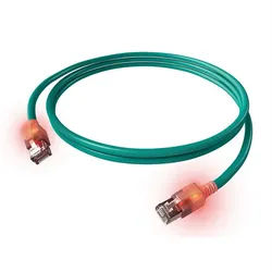 Easylan DualBoot LED Patchkabel RJ45 S/FTP Cat.6A (Class EA) LAN-Kabel, RJ-45 Männlich (Stecker), RJ-45 Männlich (Stecker) (500.0 cm), mit saCon Stecker, LSOH, CS1OTADAD0050 blau 1.3 cm x 1.4 cm x 500.0 cm