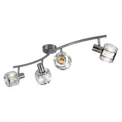 Chrom Decken Lampe Kristall Strahler schwenkbar Wohn Zimmer Glas Spot Leuchte