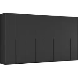 LeGer Home by Lena Gercke Kleiderschrank Schrank Garderobe Ankleide Schlafzimmer Flur SERINA Eyecatcher (3 verschiedene Ausstattungen BASIC/CLASSIC/PREMIUM (inkl. SOFT-CLOSE) in 6 Breiten (101 - 401 cm) mit Front Glas oder Dekor MADE IN GERMANY schwarz 401 cm x 223 cm x 61 cm