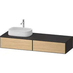Duravit Zencha Konsolenwaschtischunterbau wandhängend Natur Eiche & Graphit Matt & Supermatt 1600x55 ZE4814L30800000