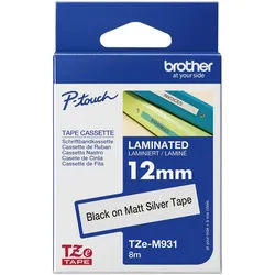 Original Brother TZE-M931 Schriftband 12mm/8m Schwarz auf Matt Silber