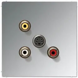 Jung Mutimedia-Einsatz Cinch Audio/Composite Video/S-Video (Glanzchrom)