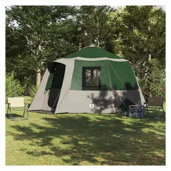 vidaXL Tipi-Zelt, Hütten-Zelt mit Dach Grün und Weiß 405 x 405 x 273 cm grün