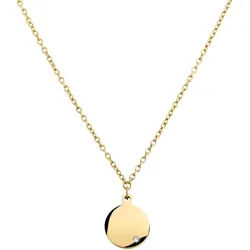 Boccia Damen Halskette 08065-03 Titan Gelbgold IP mit Anhänger Plakette Brillant