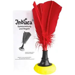 Federballset , Gelb, Rot, Schwarz , Kunststoff , 10.5x24.5x10..5 cm , Freizeit & Co, Gartenspielzeug