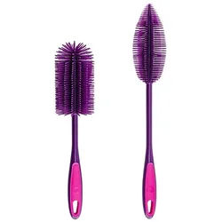 Kochblume Reinigungsbürsten-Set Silikon II, (Spar-Set, 2-tlg), Köpfe untereinander austauschbar lila