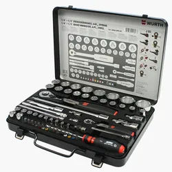 Würth Steckschlüsselsatz Zebra Knarrenkasten 59 tlg. 1/4 + 1/2 Zoll 096509059