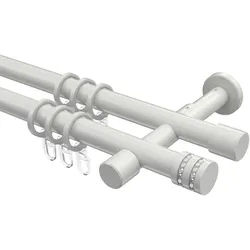 GARDINENSTANGE Prestige Estana 280 cm (geteilt in 2 x 140 cm), 2-läufig, 20 mm Ø Weiß