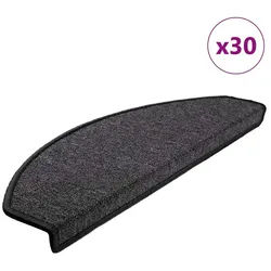 vidaXL Stufenmatte Stufenmatten 30 Stk. 65x24x4 cm Anthrazit Halbrund Groß, Rechteckig, Höhe: 4 mm