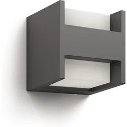 Philips LED Außen-Wandleuchte Outdoor Ultra-Efficient Arbour up/down 3.8W, 2700 Kelvin, anthrazit, LED fest integriert, Warmweiß grau