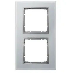 Berker 10126414 Glasrahmen 2-fach, B.7, Glas alu/alu matt lackiert