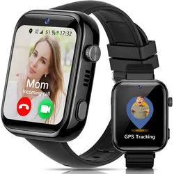 AIMIUVEI T45 Smartwatch (4,6 cm, sim), KINDER-SMARTWATCH MIT VIDEOANRUFFUNKTION GPS UND WASSERSCHUTZ schwarz
