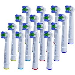 OneBuy24 - Aufsteckbürsten kompatibel mit vielen Oral-B elektrischen Zahnbürsten Zahnbürste 16 St weiss