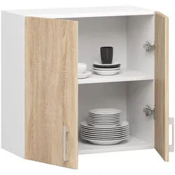 Raumhirsch Furniture Hängeschrank Hängeschrank Küche in Eiche-Dekor - Stilvoller Stauraum - Wandschrank (viele Farbvarianten - Maße: 80 x 58 x 30 cm) - Hochwertig & stabil weiß 60 cm x 58 cm x 30,5 cm