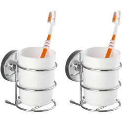 WENKO Vacuum-Loc® Wand Zahnputzbecher Mod. Milazzo 2er Set