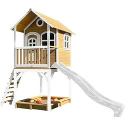 Ambia Garden Spielhaus Sarah , Braun, Weiß , Holz, Kunststoff , 370x291x191 cm , Fsc, EN 71 , Freizeit & Co, Gartenspielzeug, Spielhäuser