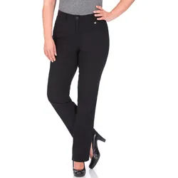 5-Pocket-Hose KJBRAND "Betty Bengaline", Damen, Gr. 46, N-Gr, schwarz, Web, Obermaterial: 80% Viskose, 17% Polyamid, 3% Elasthan, bequem lang, Hosen 5-Pocket-Hose, in bequemer Form