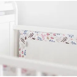 Loolay Babybett Atmungsaktiv 2 TLG. Netzstoff BETTUMRANDUNG für 140x70 o.120x60cm Bett, 120 x 30 o. 110 x 30 cm Umrandung für Babybett Sprossen Bett Schutz rosa 110 cm
