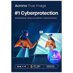 Acronis True Image Advanced Subscription 5 Computer + 50 GB Cloud Storage - 1 year