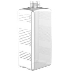Leerflasche Modell 1000-28, rechteckig, HDPE natur, Einwegflasche für Seifen-und Desinfektionsmittelspender, Füllmenge: 1000 ml