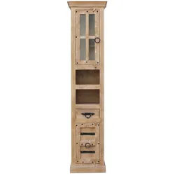 SIT Möbel Hochschrank mit 2 Türen, 1 Schublade, 2 offene Fächer | Mango-Holz natur | B 44 x T 35 x H 188 cm | 14505-01 | Serie DAIPUR