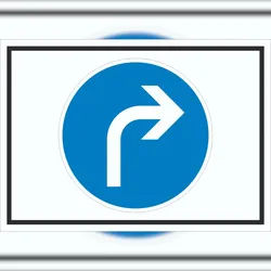 HB-Druck Schild Fahrtrichtung rechts Symbol A0 Rückseite selbstklebend