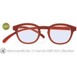 Lesebrille No.14 Klammeraffe Blaufilter red/red