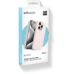 alkaya. LUCID MagSafe kompatible Silikon Schutzhülle für iPhone 16 Pro Max, Pink
