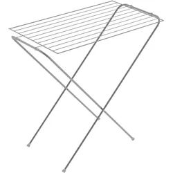 Wäscheständer BISCHOF COLOMBO "GAZZELLA", silber (silberfarben), B:94cm H:87cm T:51cm, Stahl, Wäscheständer, Ausziehbarer Wäscheständer, 10 m Trockenlänge, pulverlackierter Stahl, platzsparend klappbar
