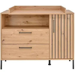 Jimmylee Wickelkommode , Eiche Artisan , Metall , 2 Fächer , 2 Schublade(n) Schubladen , 119x91x99 cm , DIN EN ISO 9001 , Babymöbel & Kindermöbel, Babyzimmer, Wickelkommoden & Zubehör, Wickelkommoden
