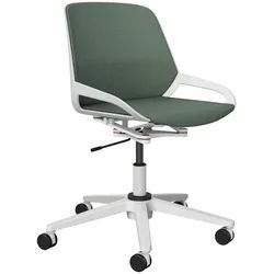 Aeris Drehstuhl , Grün, Weiß , Metall, Kunststoff , Drehkreuz , 70x68x40 cm , Made in Germany , Typenauswahl, Wippfunktion, Sitzfläche 360° drehbar , Büromöbel, Bürostühle, Drehstühle