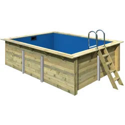 Karibu Rechteck Pool Gr. 2 - 350 x 440 cm - kdi Grundkörper inkl. gratis Sandfilteranlage & Pool-Starterset (Gesamtwert 418,99€)