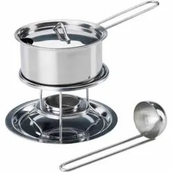 WESTMARK Butterpfännchen/Soßenwärmer, Mit Stövchen inkl. Deckel und Löffel, Größe: 23,7 x 14,0 x 13,3 cm
