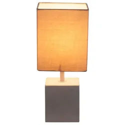 GLOBO LIGHTING Tischleuchte, Leuchtmittel nicht inklusive, Design Nacht Schreib Tisch Leuchte Textil Lese Lampe grau Wohn Zimmer grau