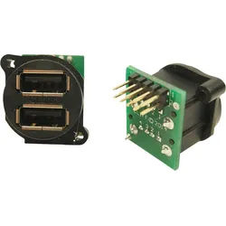 CLIFF CP30092 - Doppel-USB-Buchse, USB 2.0, schwarz