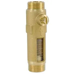 Durchflussmengenbegrenzer für Heizung und Solar - 2 x 3/4'' AG - Anzeige 2 bis 12 l/min - max.
