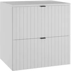WASCHBECKENUNTERSCHRANK Nile 2 Schubladen Weiß - 60 x 47 x 61 cm