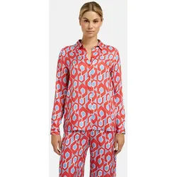 Milano Italy Langarmbluse mit All Over Print rot 36