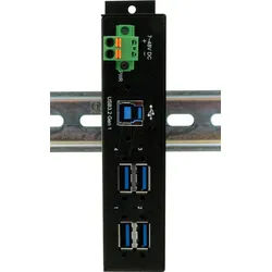 EXSYS 1185HMVS-2 - 4-Port Metall USB 3.2 Gen1 Hub mit 15KV ESD/Din-Rail